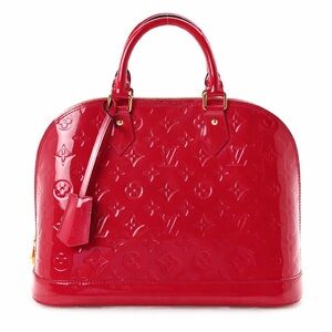 Louis Vuitton Alma GM Monogram Vernis Pomme D’Amour Red Patent Leather Dome Bag